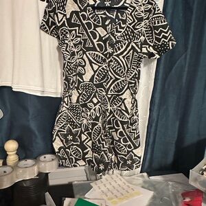 Dotti Monochrome Abstract Dress